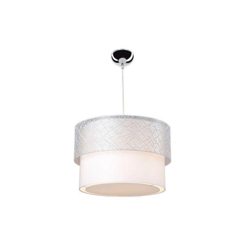 Lampada a sospensione in tessuto grigio Polo 75,5 cm Salone Camera
