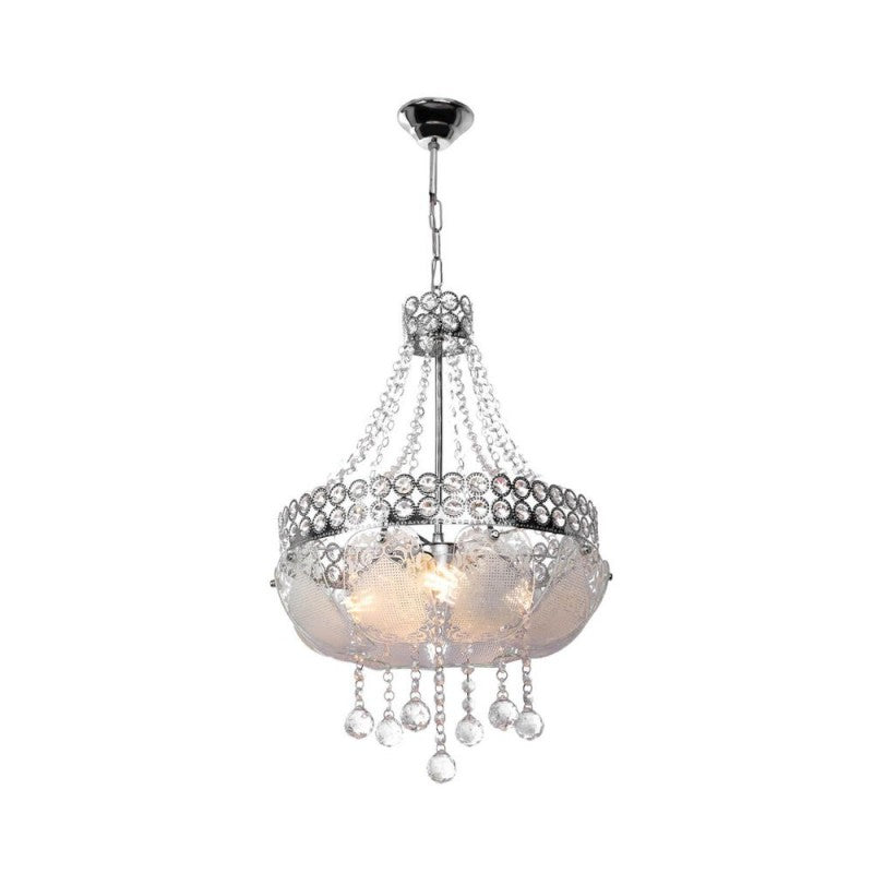 Lampada da soffitto Elegante argento cristallo 3 luci Salone Camera