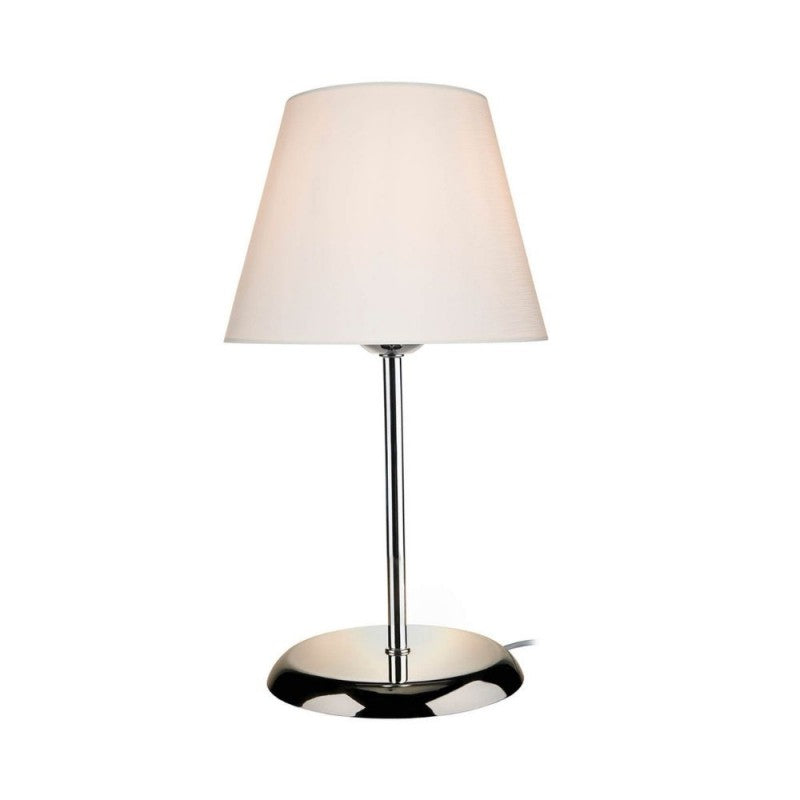 Lampada Da Comodino Paralume in Tessuto attacco E27 bianca per tavolo e scrivania