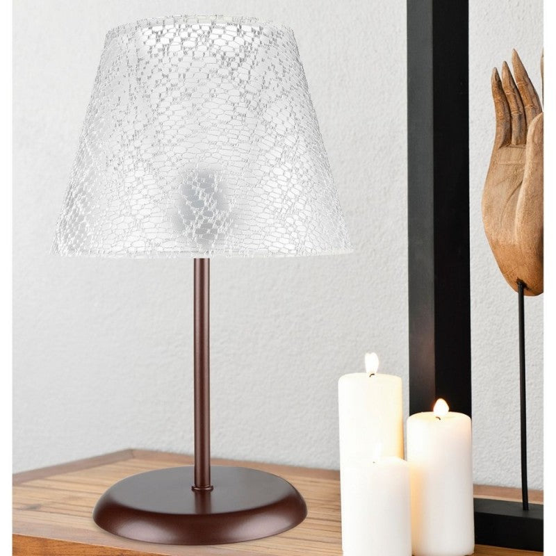 Lampada da tavolo Scrivania con paralume ricamato 39 cm