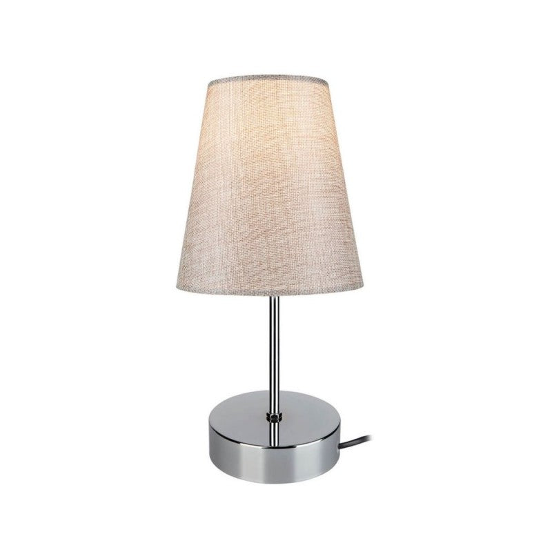 Lampada da tavolo Estelya cromo e beige 35,5 cm