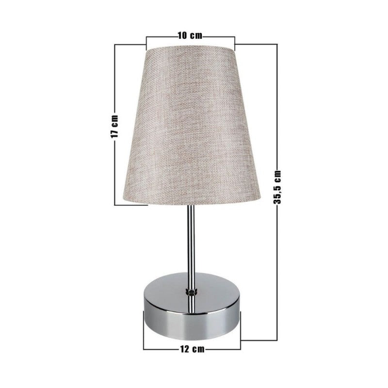 Lampada da tavolo Estelya cromo e beige 35,5 cm