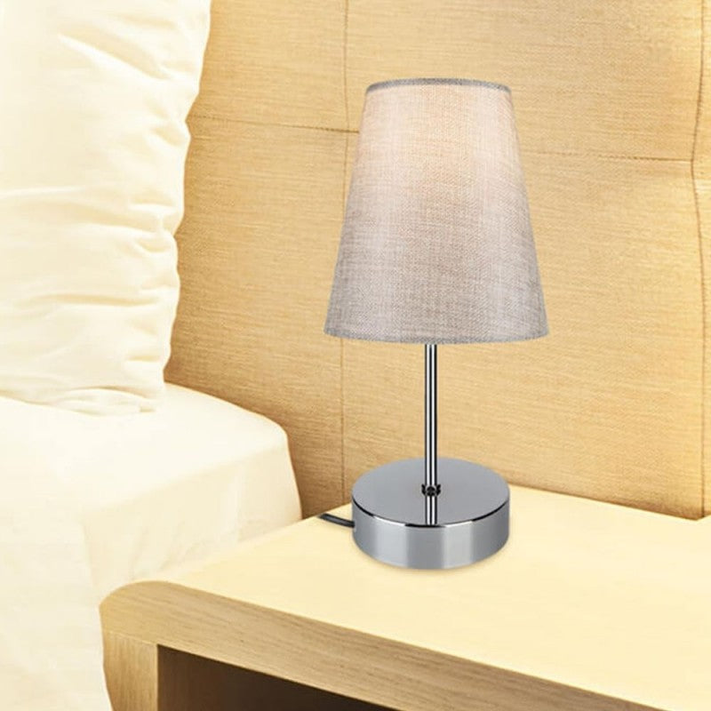 Lampada da tavolo Estelya cromo e beige 35,5 cm