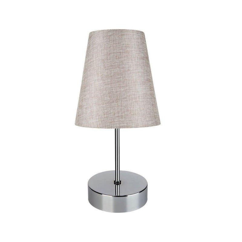 Lampada da tavolo Estelya cromo e beige 35,5 cm