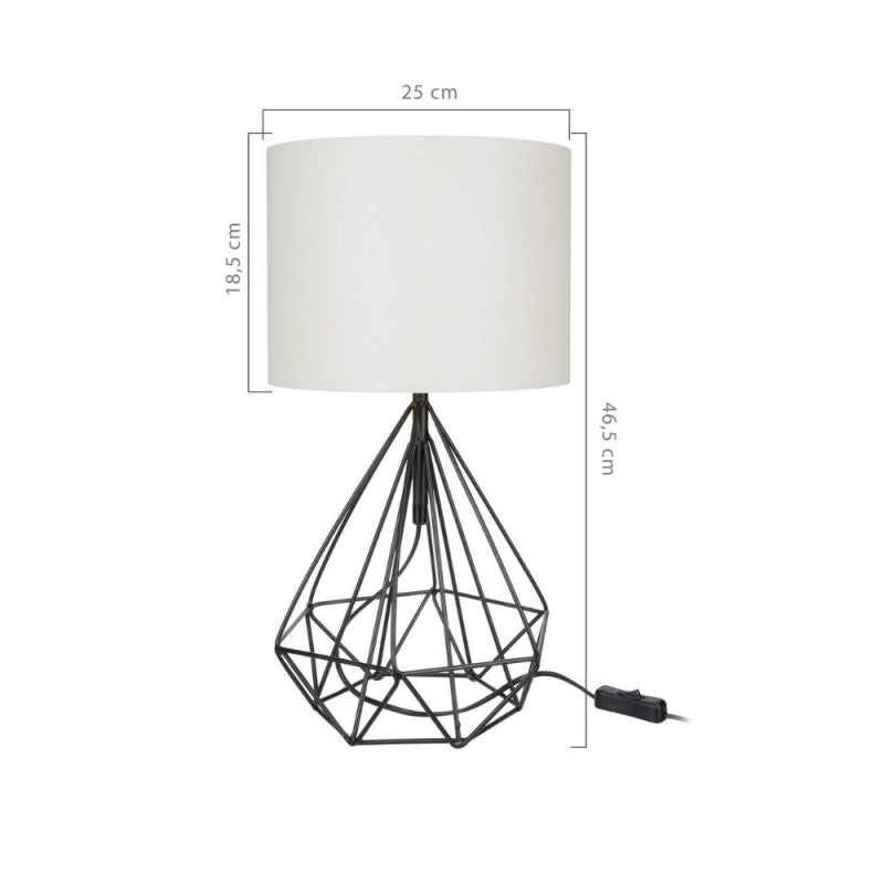 Lampada da tavolo Pena nero bianco 46,5 cm per ufficio