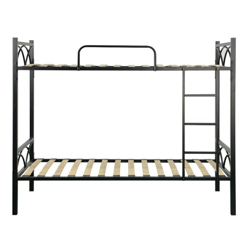 Struttura Letto a Castello Nera con Scala 198x80x160 cm