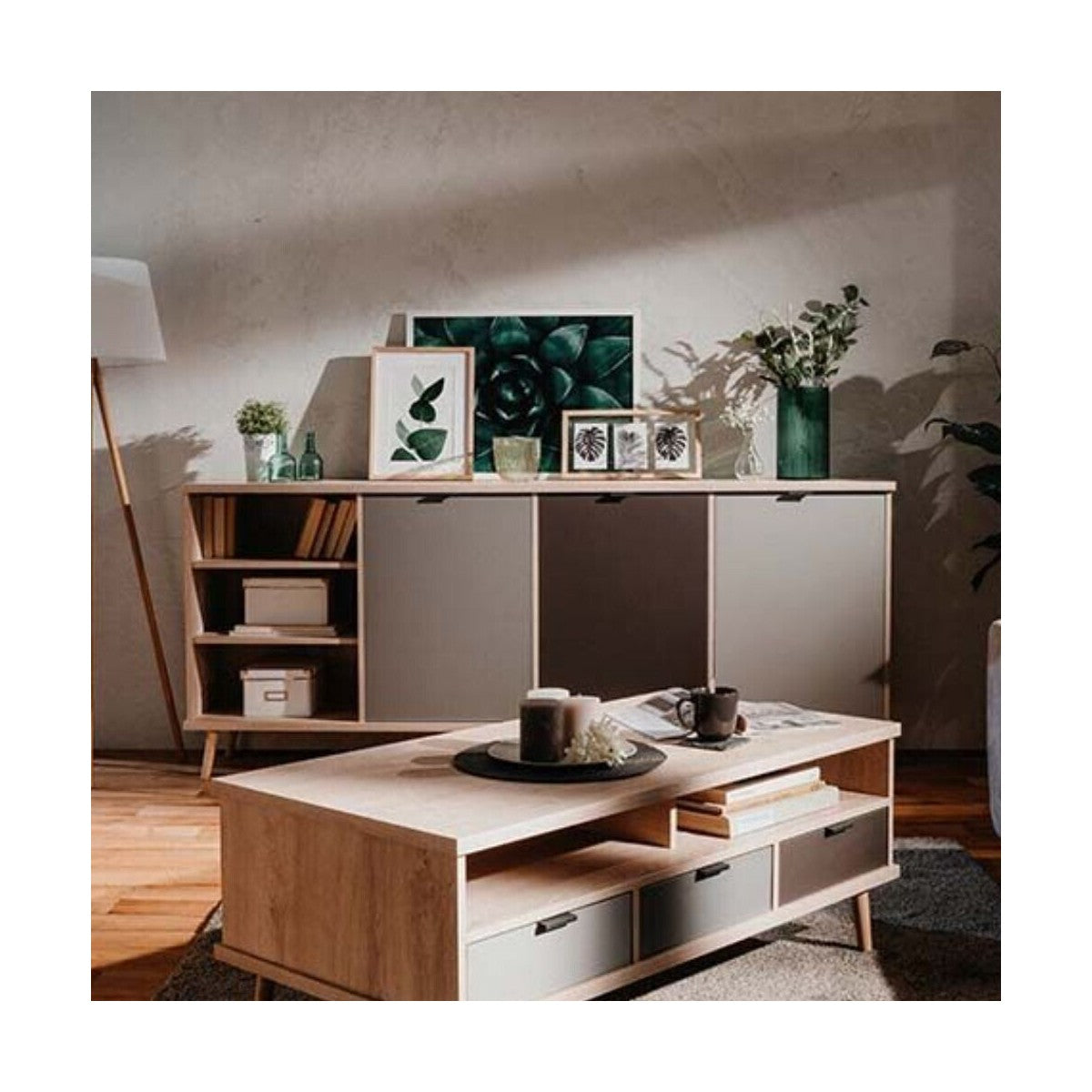Credenza 3 Ante e scaffali Porta Tv madia 210 cm Mobile da salotto