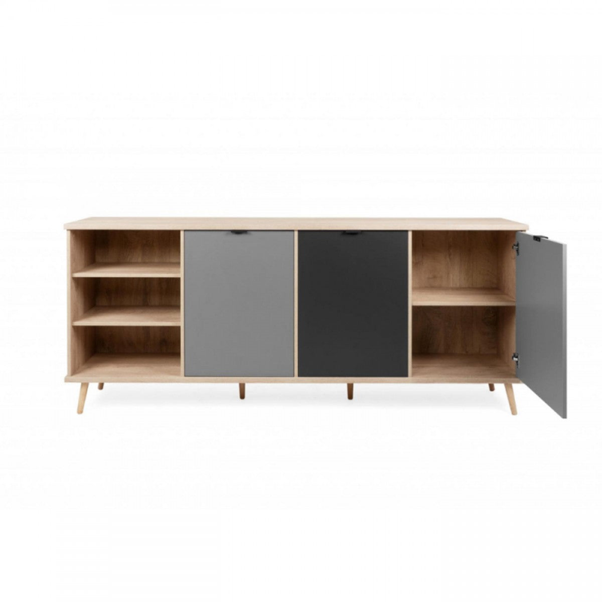 Credenza 3 Ante e scaffali Porta Tv madia 210 cm Mobile da salotto