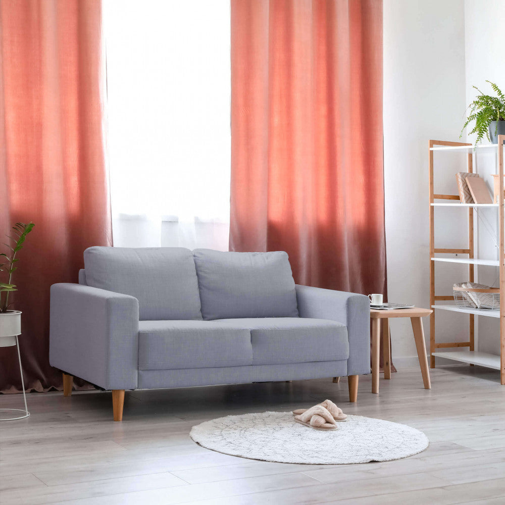 Divano 2 posti Grigio Chiaro 124x73x82 cm con gambe in polipropilene