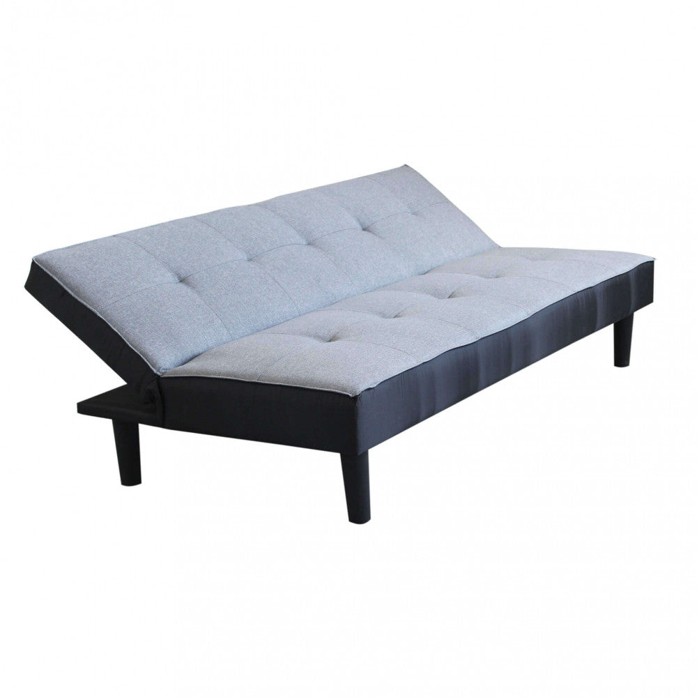 Divano letto Grigio 180x86x78 cm con struttura metallo e Legno