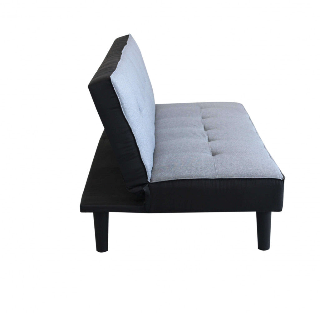 Divano letto Grigio 180x86x78 cm con struttura metallo e Legno