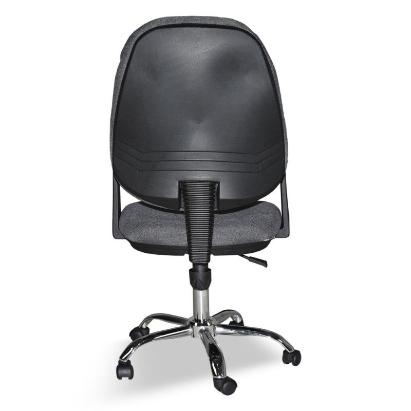 Sedia da Ufficio in Tessuto Grigio con Base Cromata