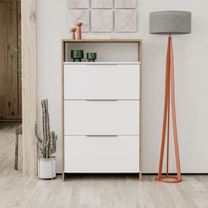 Scarpiera Noce bianco a ribalta 3 Ante 78x28x139 cm