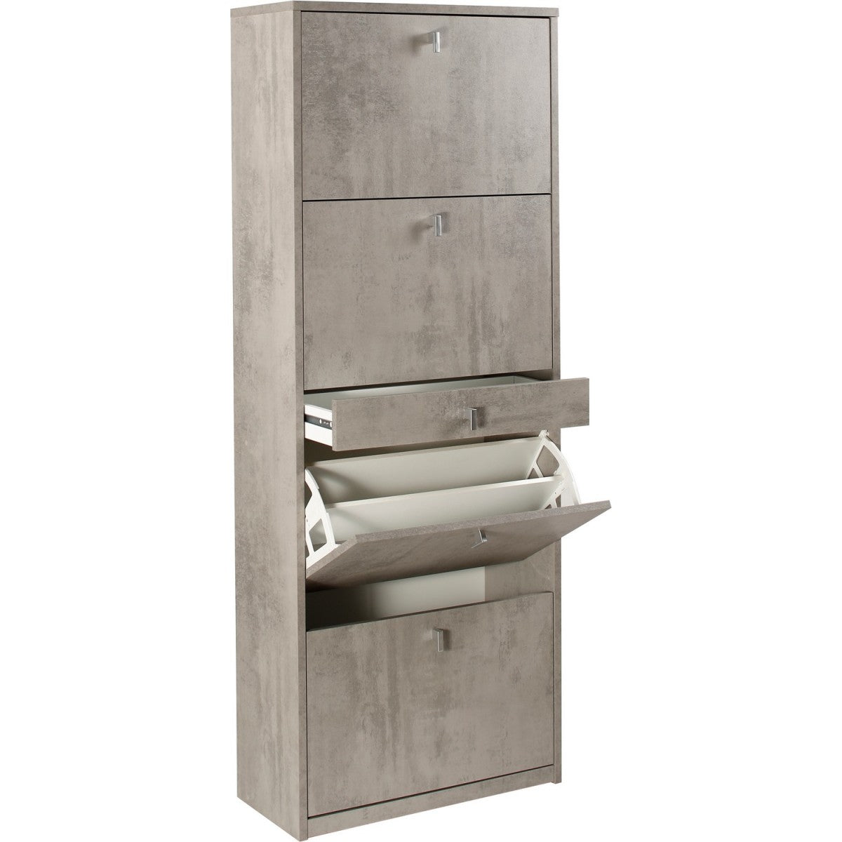 Scarpiera Slim Noce 4 Ante Ribalta Doppia con Cassetto Portascarpe Mobile