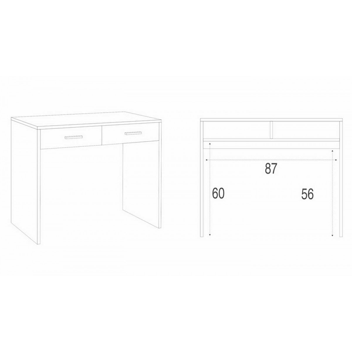 Scrivania 90 cm Cassetti in Legno Bianco Salvaspazio Moderna da Ufficio