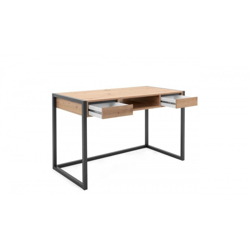 Scrivania Antracite Moderna in Legno e Ferro da Ufficio