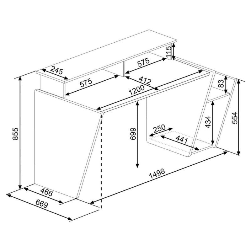 Scrivania da Gaming con Luci a Led 130 cm porta cuffie