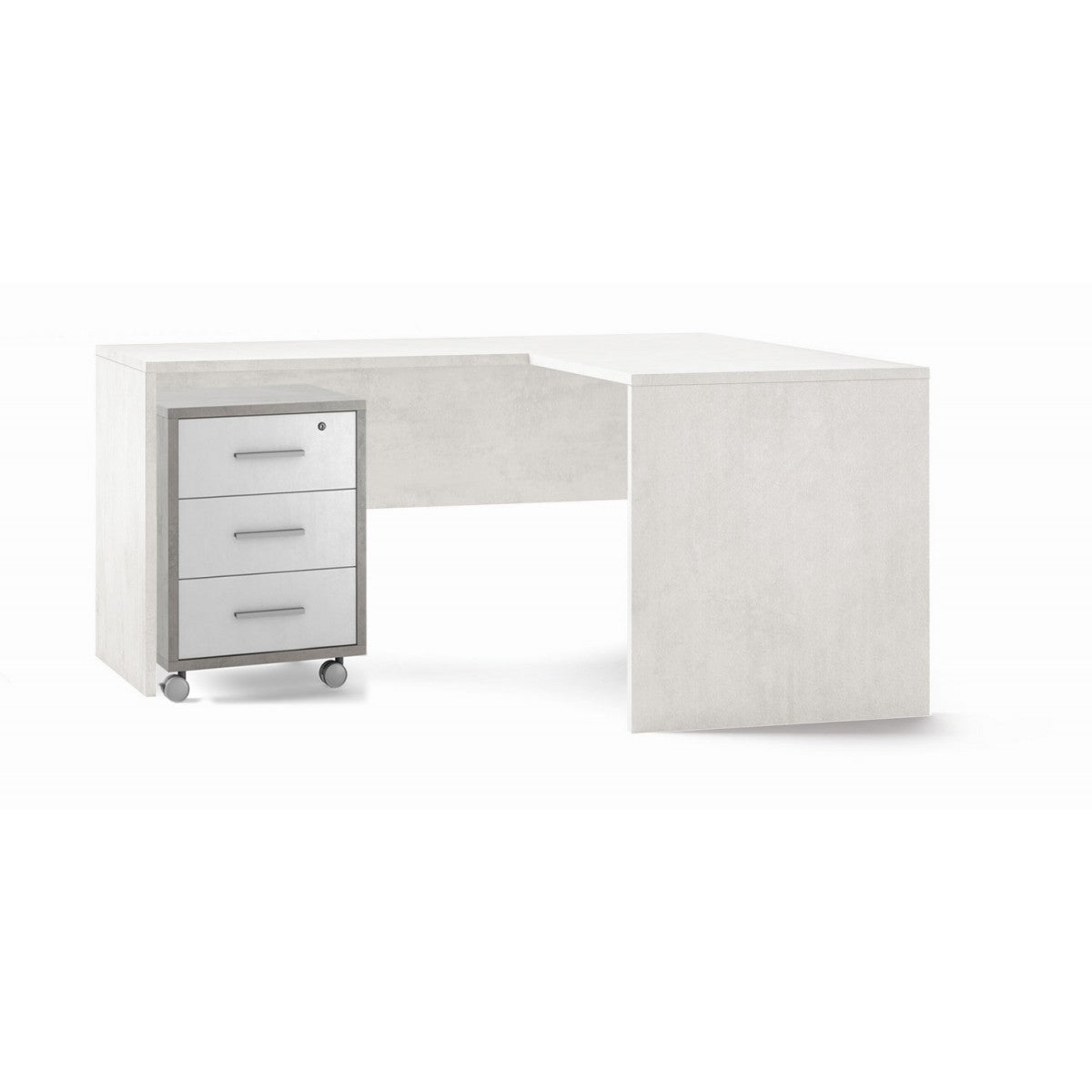 Scrivania Legno 160x150 cm ad Angolo Bianco Moderna da Ufficio Studio