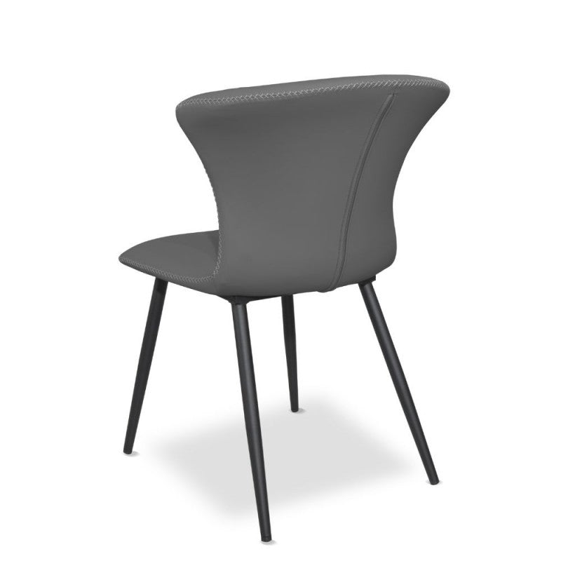 Set 2 Sedie Antracite con Gambe Nero in Metallo