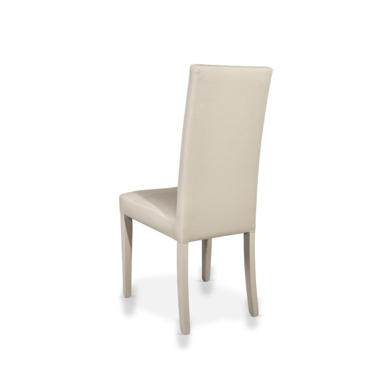 Set 2 Sedie in Ecopelle Imbottite per Sala da Pranzo o Salotto Beige
