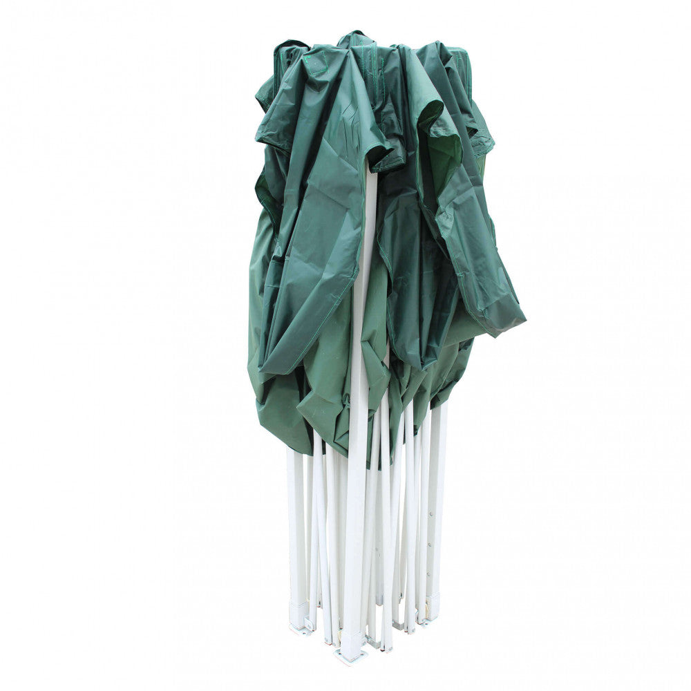 Gazebo Pieghevole Verde 3x4,5 in Poliestere e Acciaio da Esterno Giardino