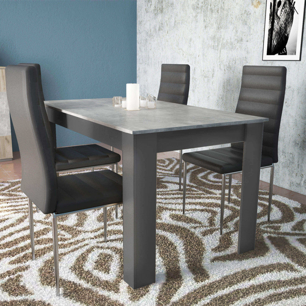 Tavolo Rettangolare Antracite e Grigio Scuro 138x80x74.5 cm – Stile Moderno