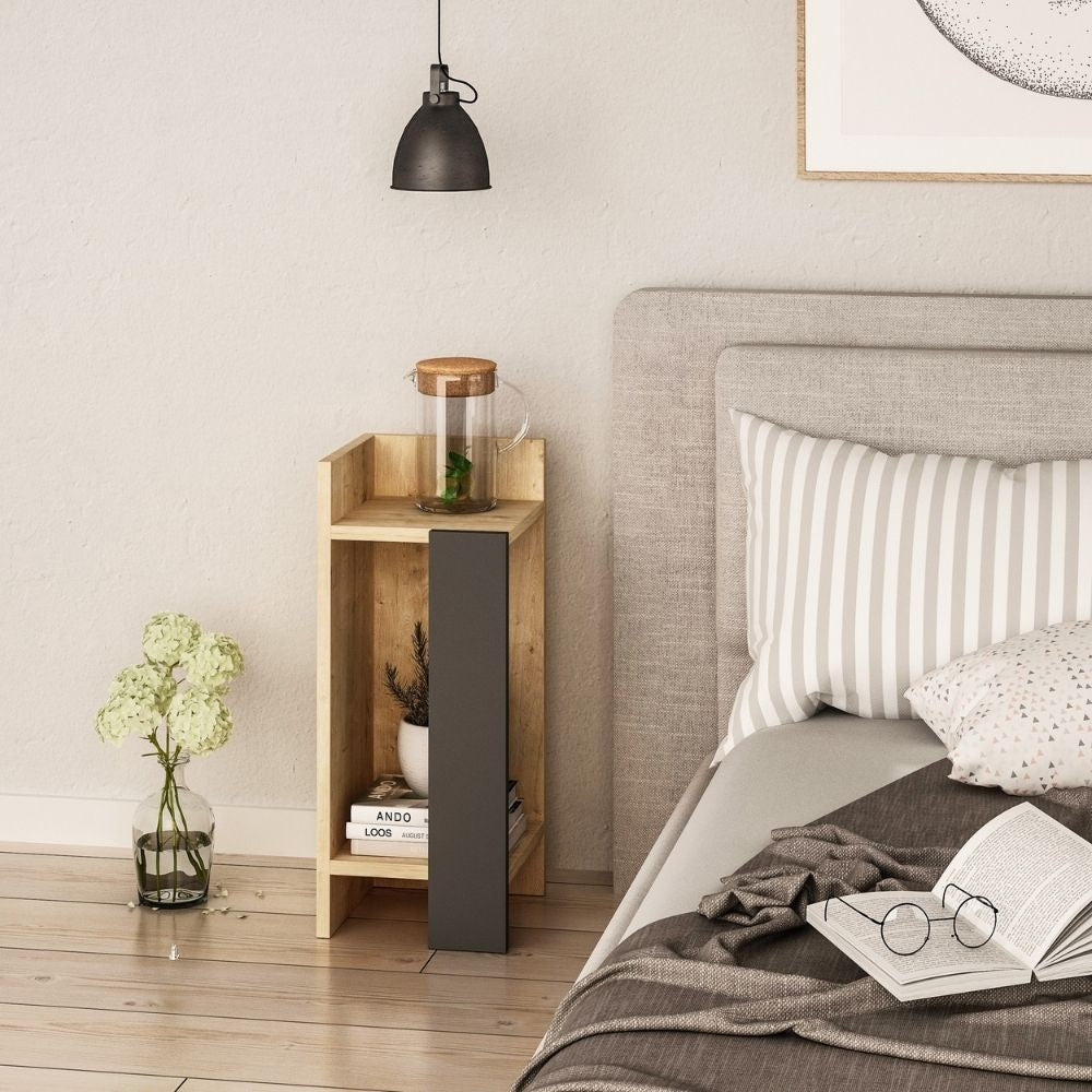 Comodino in Rovere design Elos sinistro 27x25x60 cm
