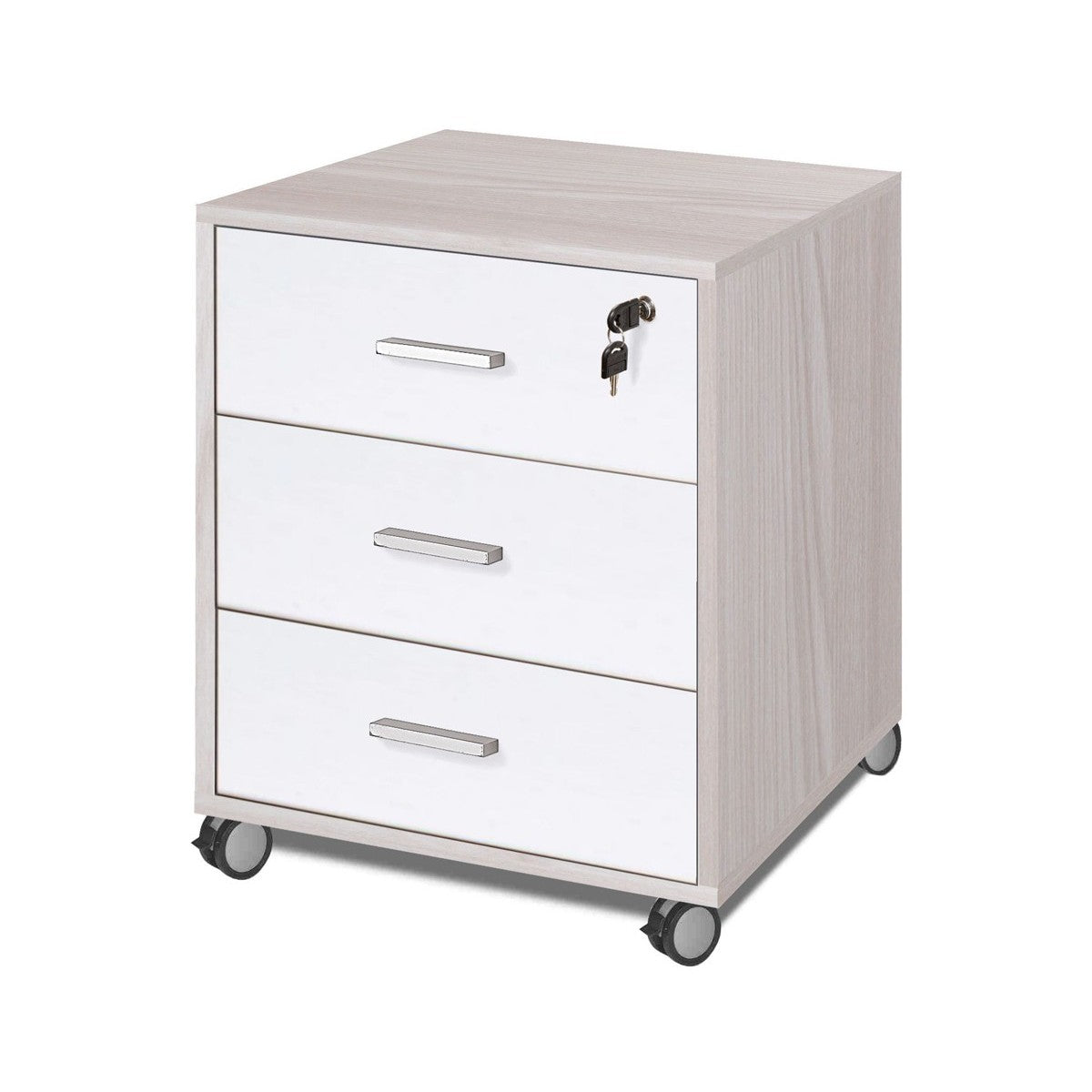 Tavolo Kit Scrivania con Cassettiera 120 cm Olmo da Ufficio Cameretta Porta Pc