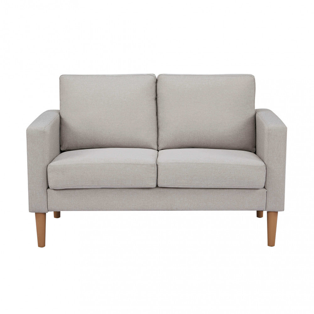 Divano 2 posti Beige 124x73x82 cm con Gambe in Polipropilene