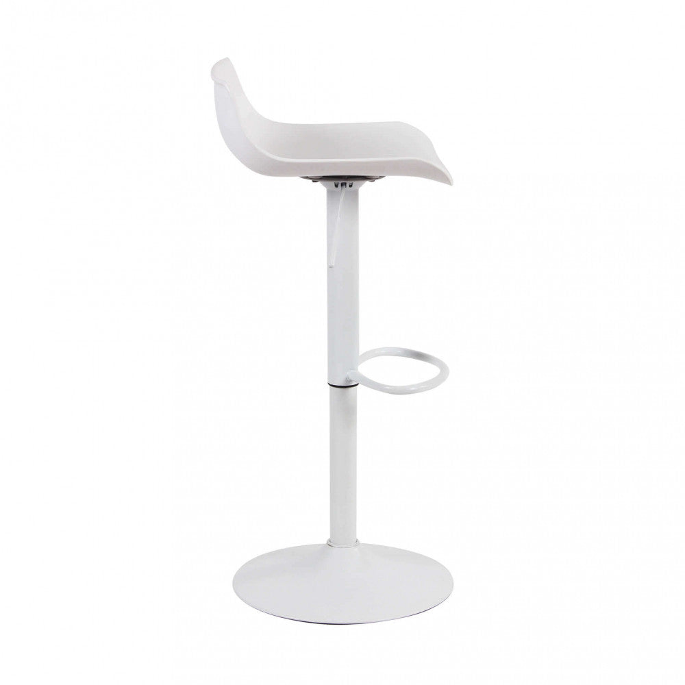 Set 2 sgabelli Alti Bianco Seduta in Plastica da Penisola Cucina