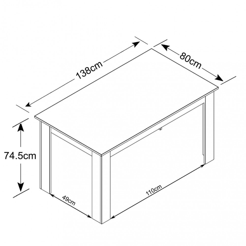 Tavolo Rettangolare Antracite e Grigio Scuro 138x80x74.5 cm – Stile Moderno