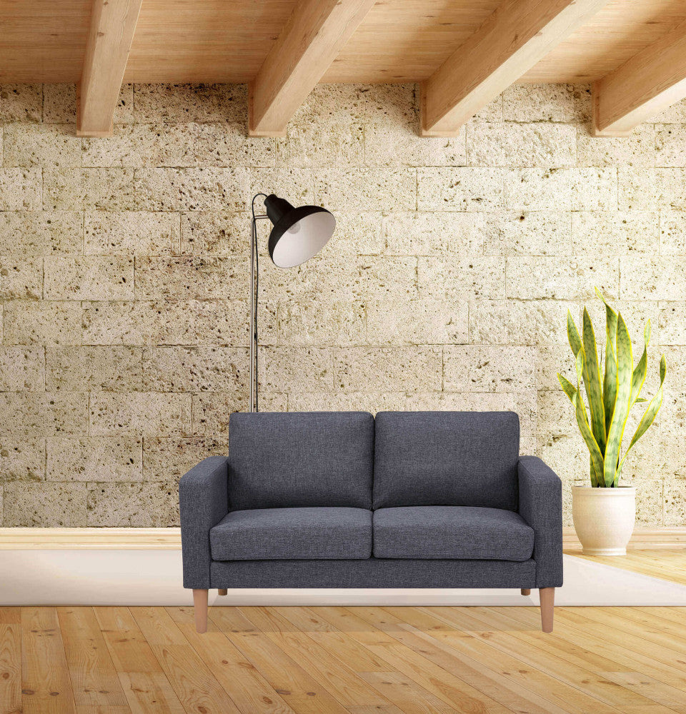 Divano 2 posti Grigio Scuro 124x73x82 cm con gambe in Polipropilene