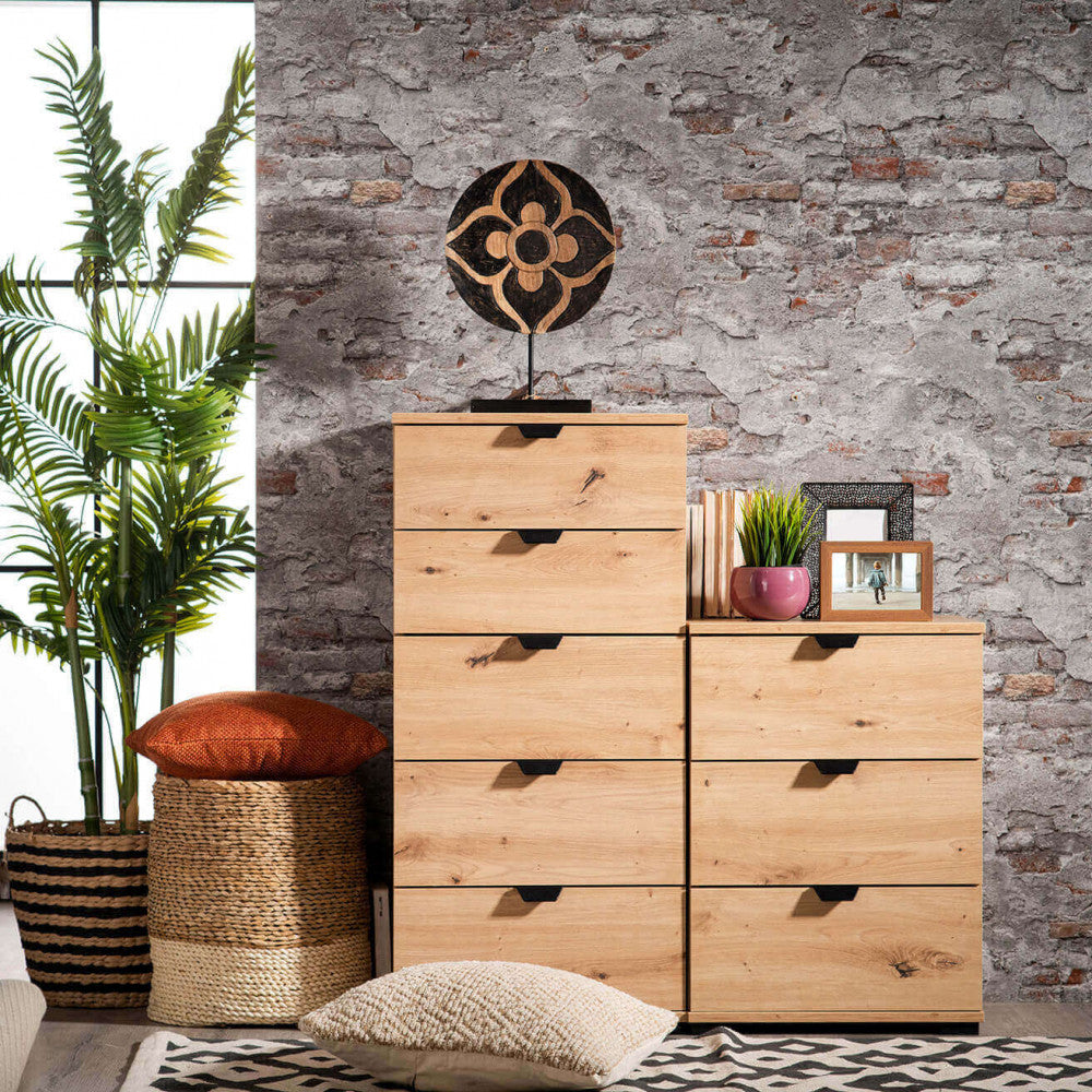 Comodino in Truciolare Bilaminato Rovere Chiaro 45x40x63 cm