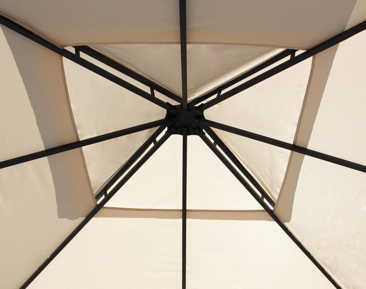 Gazebo 3x3 Ecrù con Struttura Antracite in Acciaio per giardino esterno