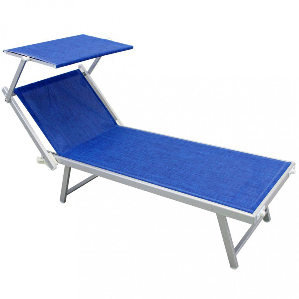 Lettino Blu Regolabile in alluminio e textilene