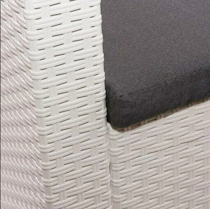 Salotto da esterno Giardino Bianco con Cuscini Elegante Design Moderno