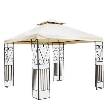Gazebo 3x3 Ecrù con Struttura Antracite in Acciaio per giardino esterno