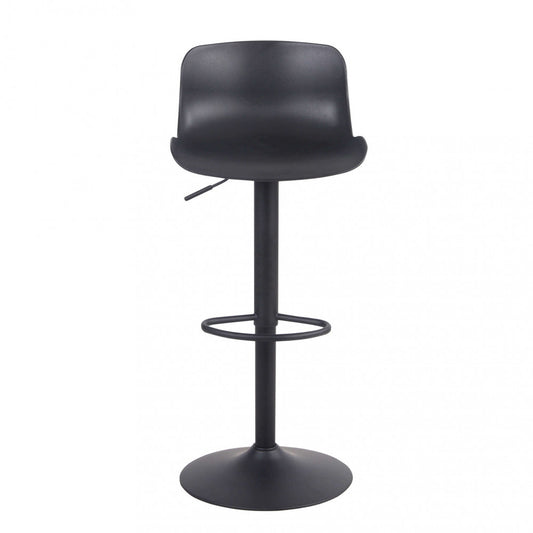 Set 2 sgabelli neri in plastica con base in metallo