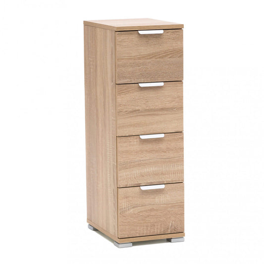 Cassettiera 4 cassetti marrone chiaro cm 27x38x85 moderna e pratica