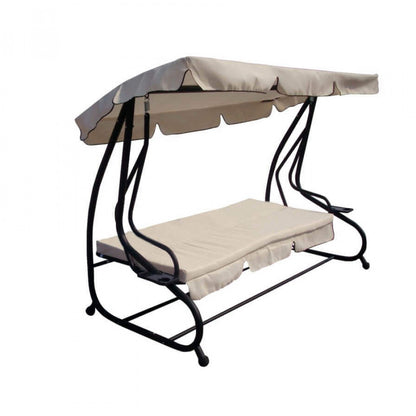 Dondolo Letto Relax con Cuscini Beige 230x126x170 cm