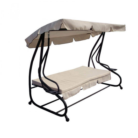Dondolo Letto Relax con Cuscini Beige 230x126x170 cm
