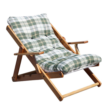 Sedia Con Braccioli Verde in Legno e Cotone 84x60x100 cm