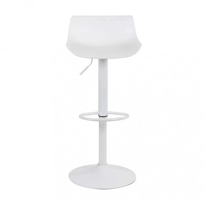 Set 2 sgabelli Alti Bianco Seduta in Plastica da Penisola Cucina