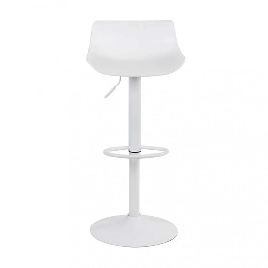 Set 2 sgabelli Alti Bianco Seduta in Plastica da Penisola Cucina