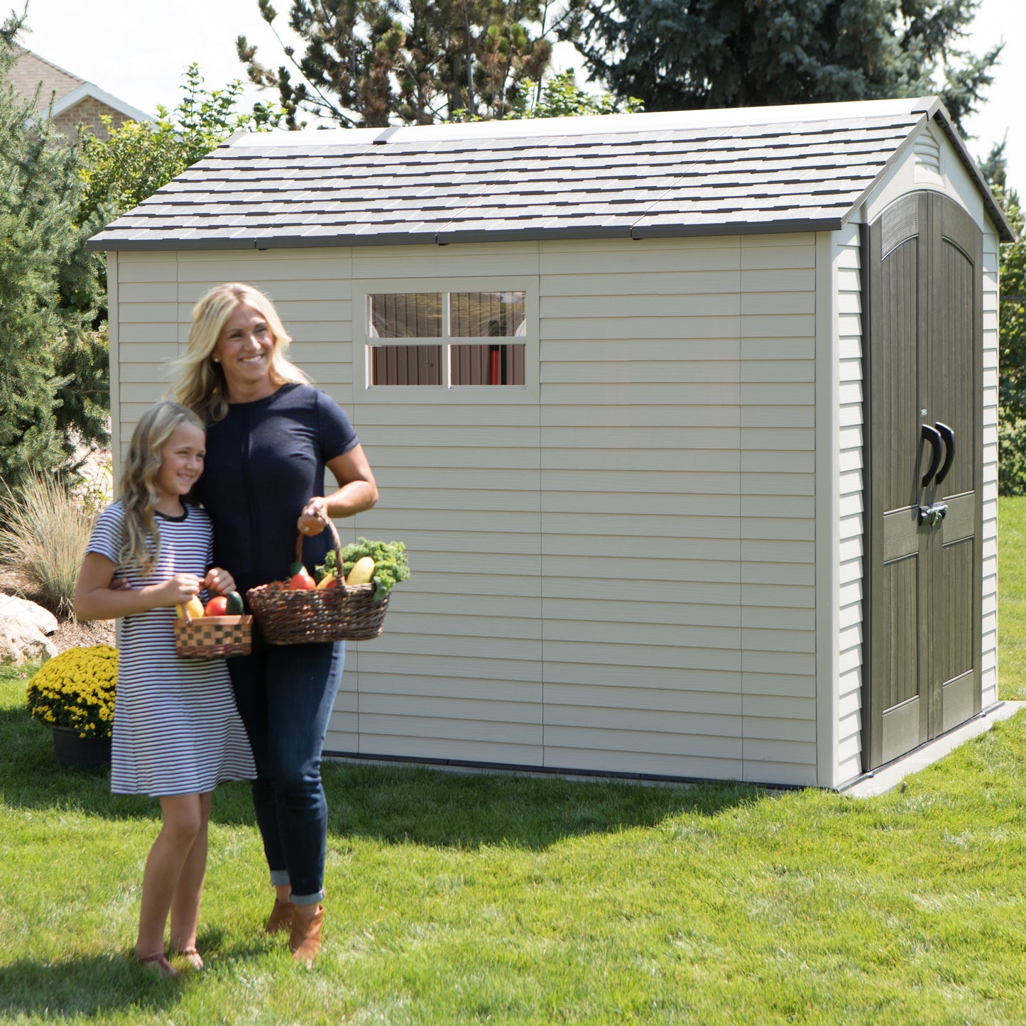 Casetta in Resina 2x3 PVC Esterno Ricovero Porta Attrezzi da Giardino Mobile Box