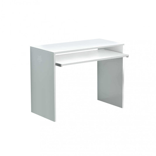 Porta PC bianco in legno 90x45 cm compatto moderno ufficio