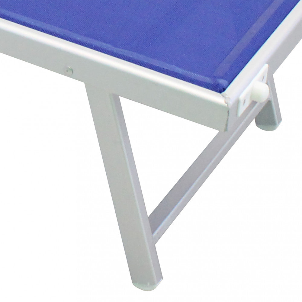 Lettino Prendisole Blu in Alluminio textilene Regolabile