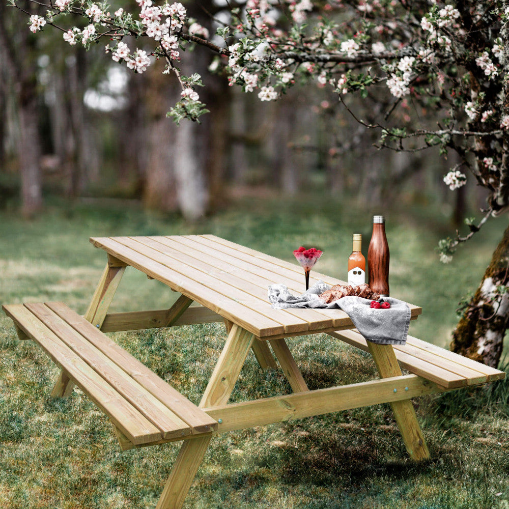 Tavolo da Pic Nic Rettangolare in legno 180x160 cm