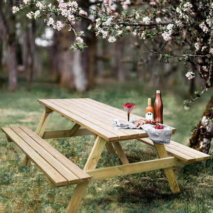 Tavolo da Pic Nic Rettangolare in legno 180x160 cm