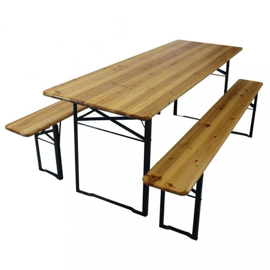 Set birreria pieghevole in legno 220x80 cm
